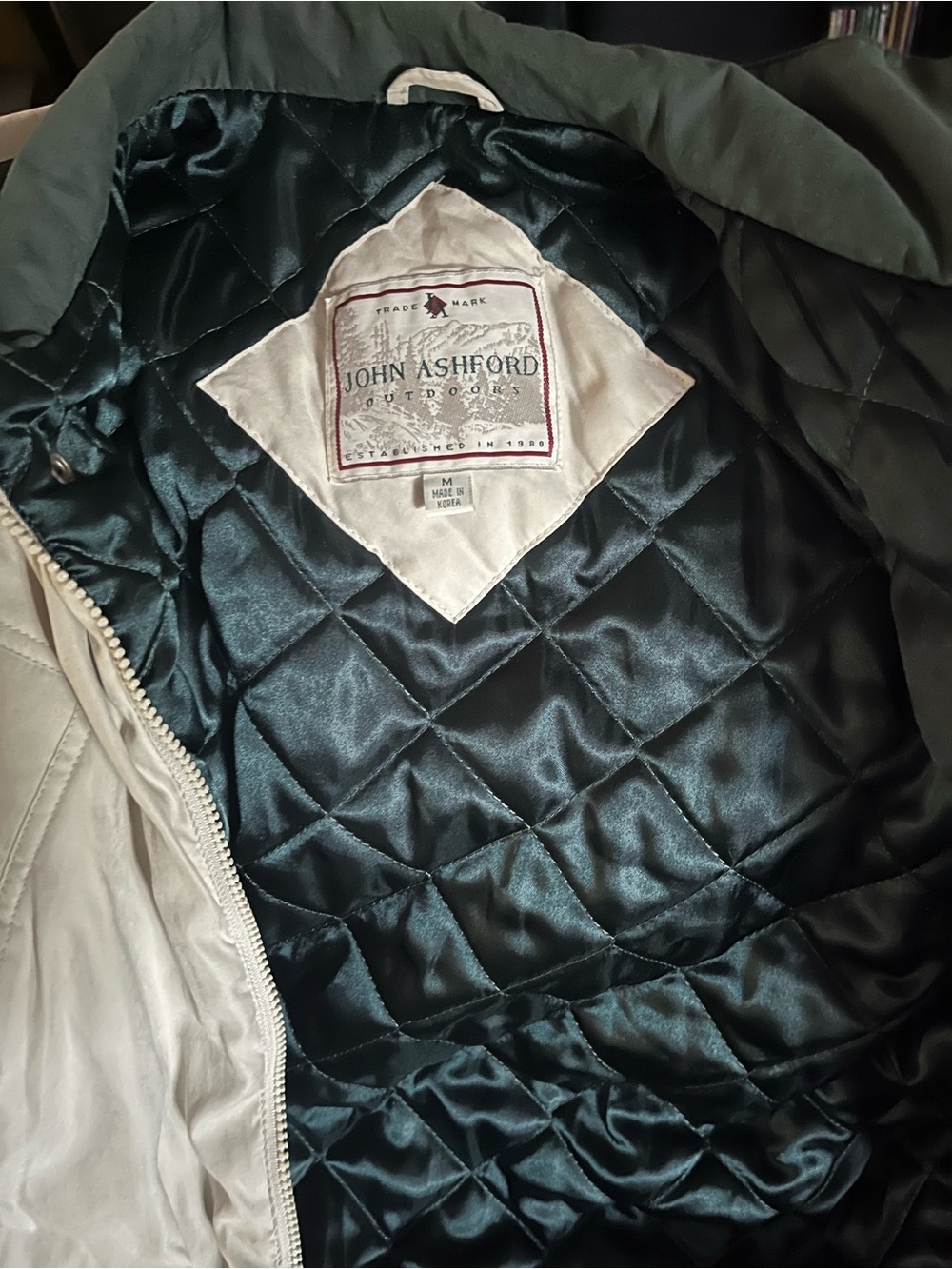 John Ashford Quilted Jacket with Dark Teal Satin Lining